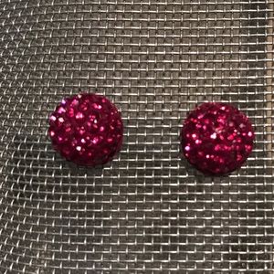 Pink jeweled studs